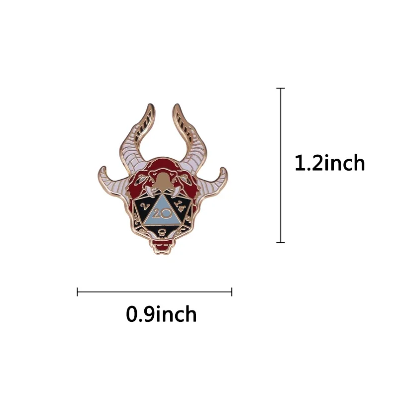 Dunge0ns Dragon D20 Dice Enamel Pin Dnd Game Brooch Charamatth Art Badge Jewelry Gift