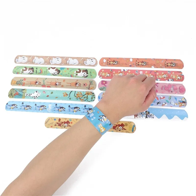 12pcs/24Pcs Cartoon Bluey Cute DIY Bracelet Wristbands A Aariety Of Anime Doll Characters Children Pat Circle Toys Birthday Gift