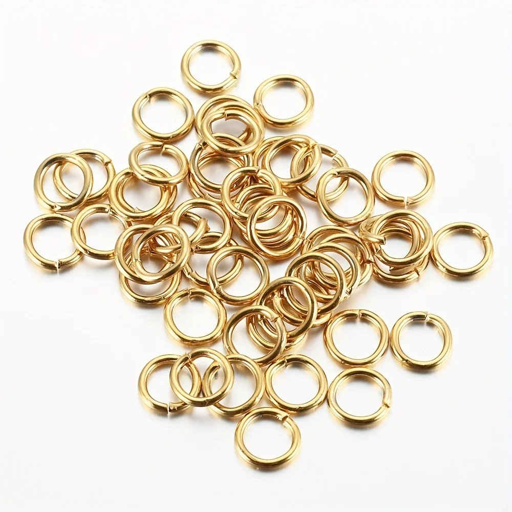 100pcs Golden Stainless Steel Jump Ring Open-Ended Round Connector User-Friendly Economic Jewelry-Making Metal Accessory Crafts