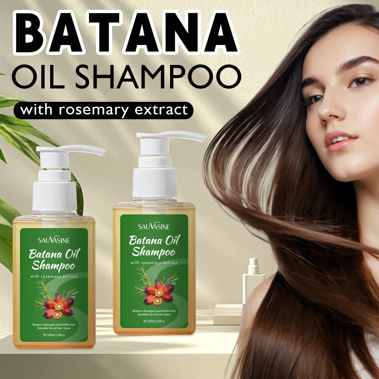 100ML Batana Oil Shampoo for Soothing Scalp Intense Repair Batana Nourishing Shampoo with Rosemary Extract for All Hair Types