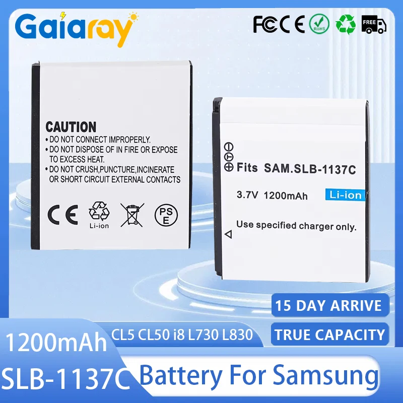 

5 шт. SLB-1137C аккумулятор для камеры 3,7 В 1200 мАч аккумуляторные батареи для Samsung Digimax I7 SLB1137C аккумулятор для цифровой камеры