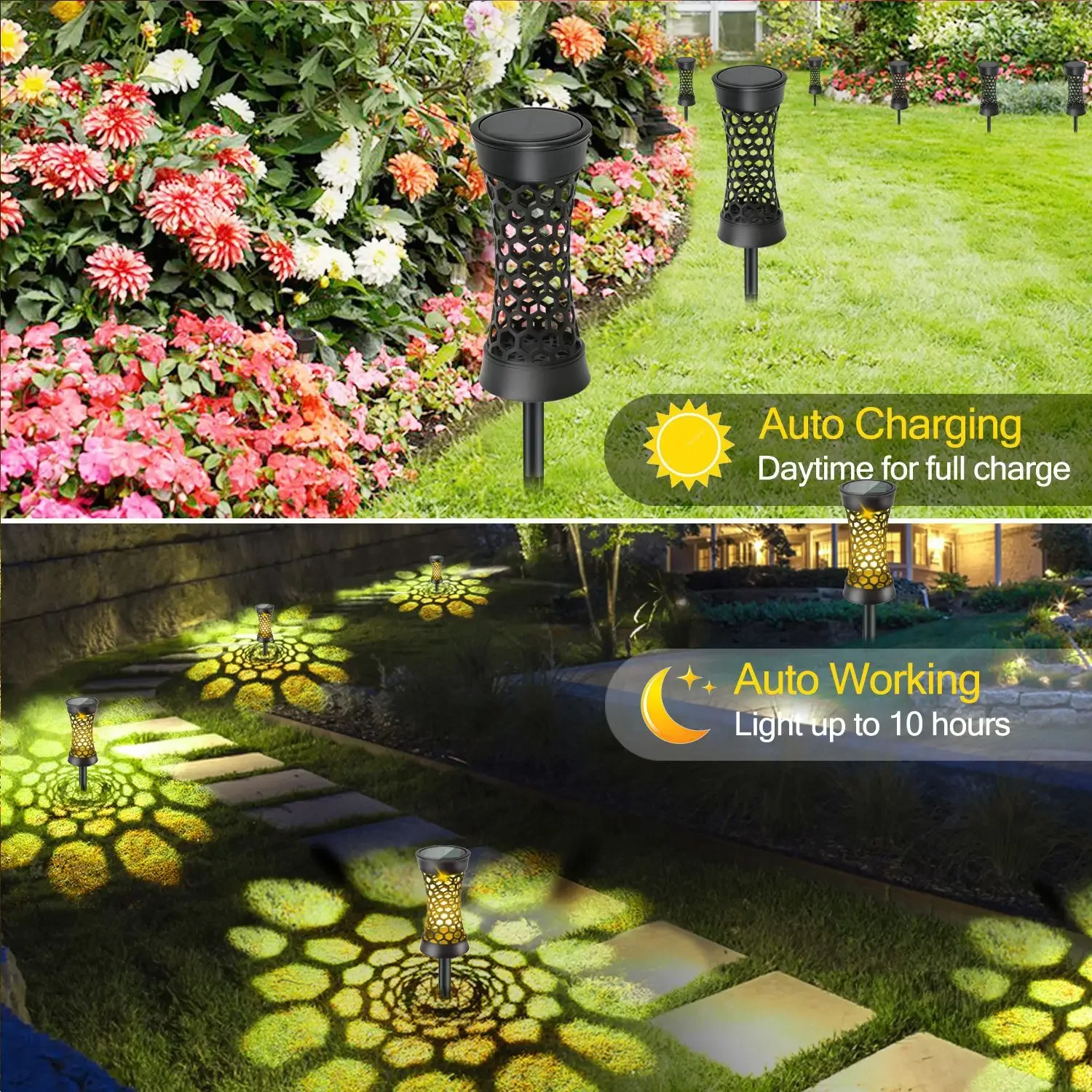 أحدث RGB في الهواء الطلق مصابيح الحديقة الشمسية حديقة المشهد جو الإضاءة الزخرفية التخييم الأرض مصباح IP65 مقاوم للماء الساخن #3