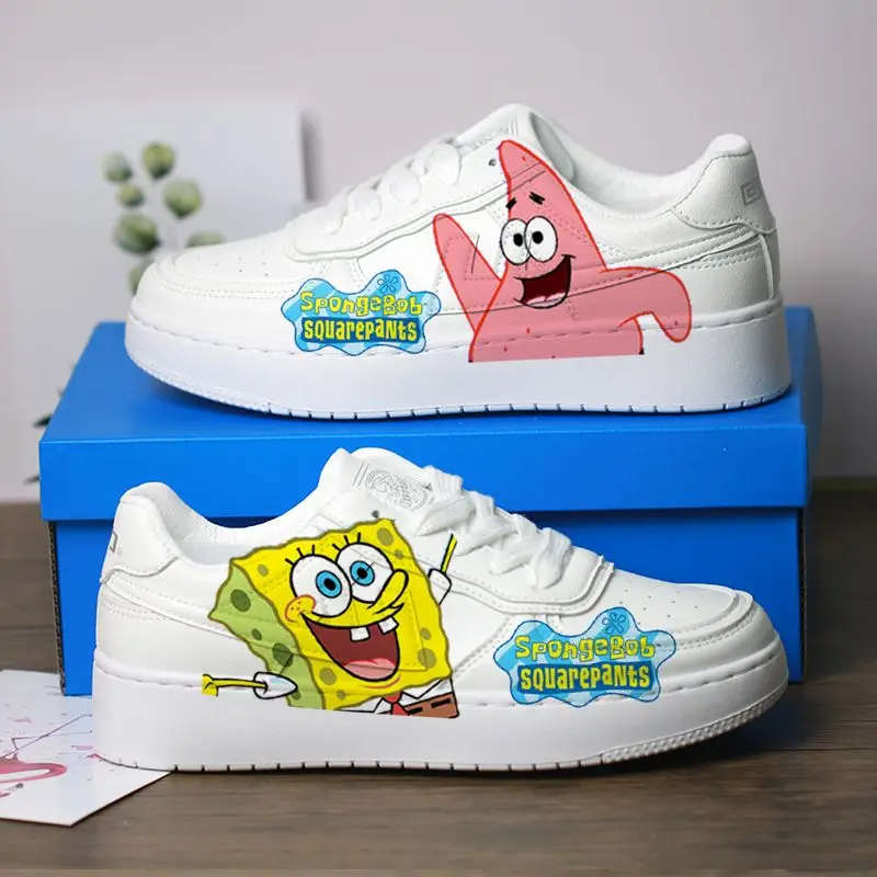 New Original cartoon SpongeBob SquarePants princess cute Casual shoes  soft  sports shoes for girlfriend gift EU size 35-44