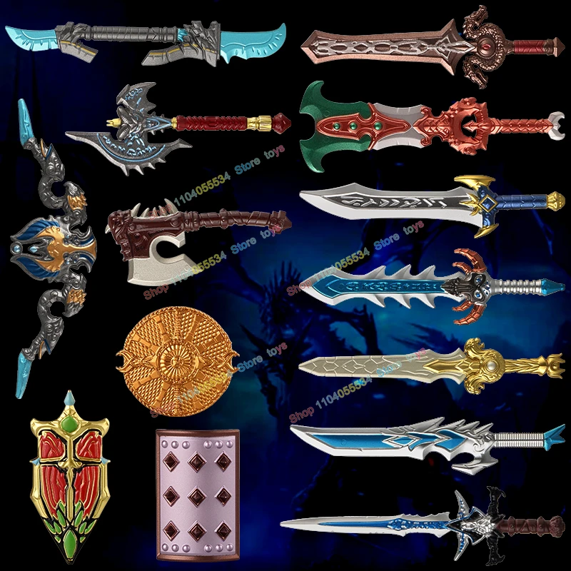 

PJD76 PJD77 PJD78 PJD79 Medieval Warriors Accessories Models Bow Axe Sword Building Blocks Creative Decor Children's Toys Gifts