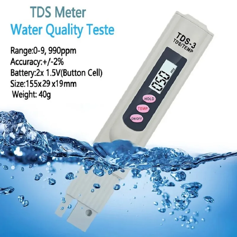 Portable LCD Digital TDS Water Quality Tester Water Testing Pen Filter Meter Measuring Tools Accessory For Aquarium Pool