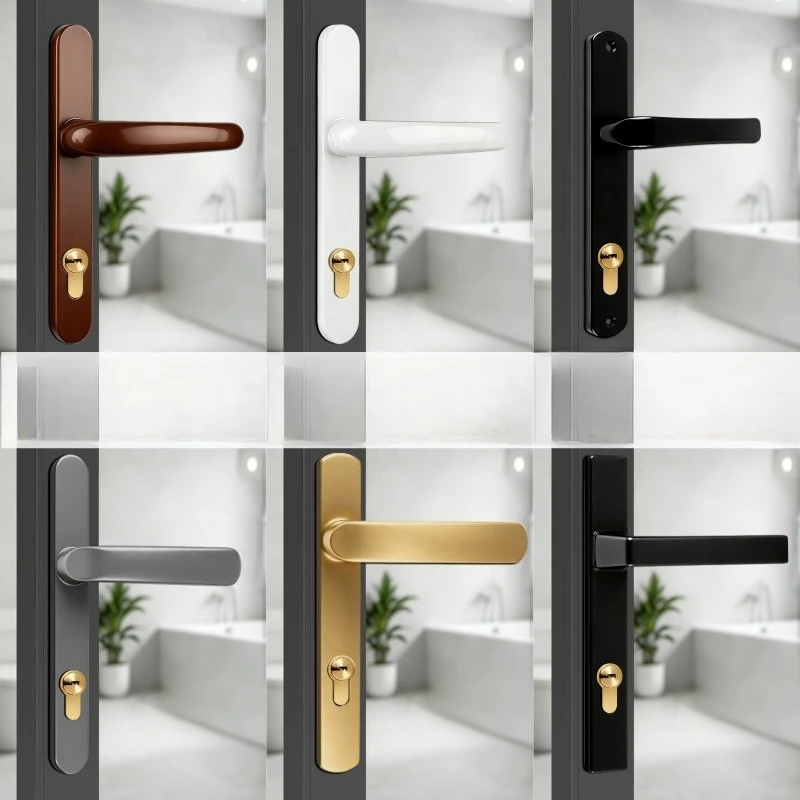 Aluminum Alloy Flat Sliding Door Handle Center Distance 85 92mm Hole Pitch 105 115 190mm Black White Gold for Bedroom Bathroom