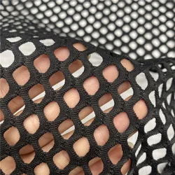 Black White Net Stretch Fabric Classic Honeycomb Mesh Fabric For Jeans Knit Lining Apparel Cloth by half meter