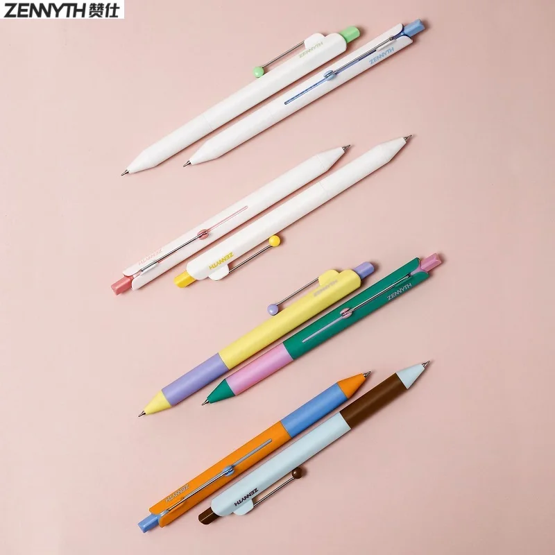 ZENNYTH 2pc/Set Creative Geometry Color Block Gel Pens 0.5mm Quick Dry Ink Ultra Smooth Writing for School & Office Stationery
