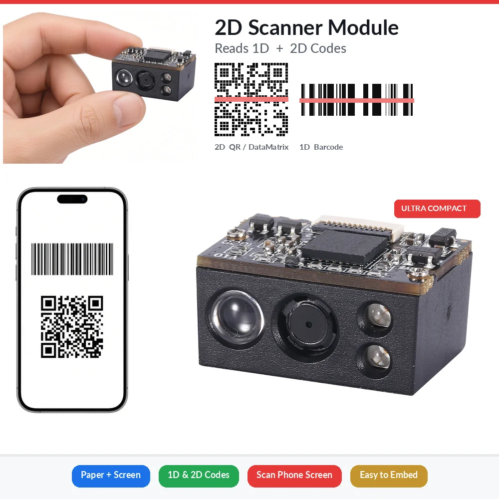 EVAWGIB Embedded 1D/QR/2D USB UART Bar Code Scanner QR Code Reader Barcode Reader Module Self-service Kiosk Scan