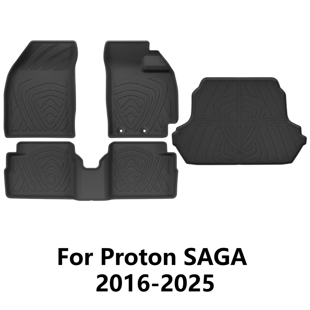 Für Proton SAGA 2016-2025 RHD TPE-Fußmatten und Kofferraumauskleidung, Allwetter-Fußmatten, Kofferraummatte, Kofferraumauskleidung, Rückenlehnenmatten – Detail 8