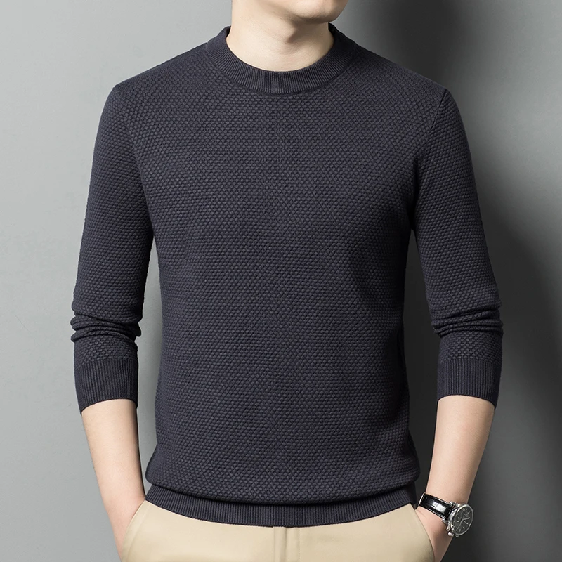 

Top Grade New Fashion Designer Knit Pullover Crew Neck Woolen Sweater Casual Brand Mens Jumpers Slim Fit Mens Clothing 2025