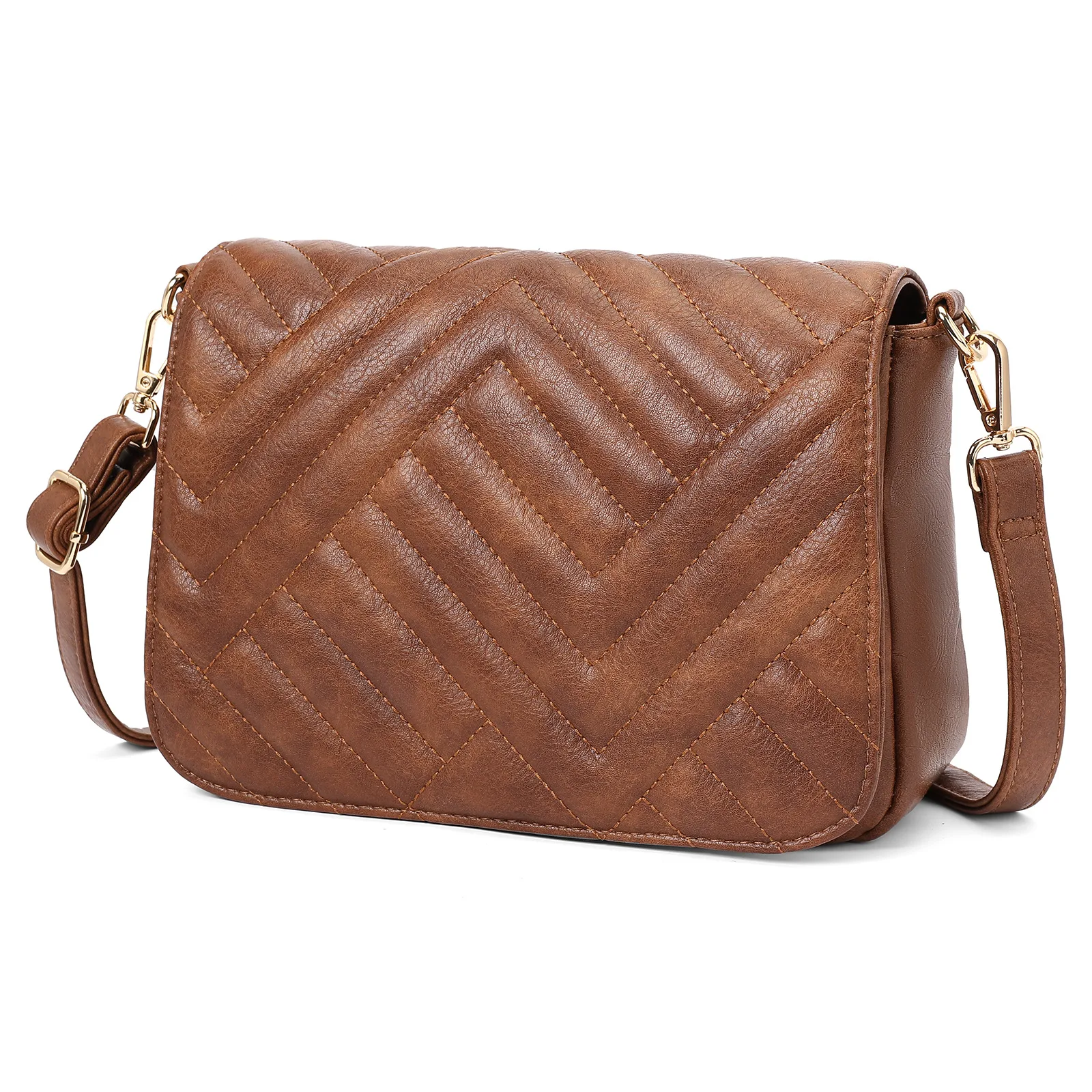 

New Arrival Women's PU Leather Crossbody Square Bag - Stylish Embroidery Thread Design - European American Trendy Shoulder Bag