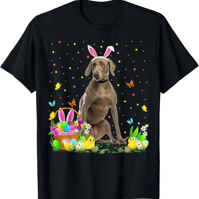 Weimaraner Dog Easter Egg Hunting Sunday T Shirt