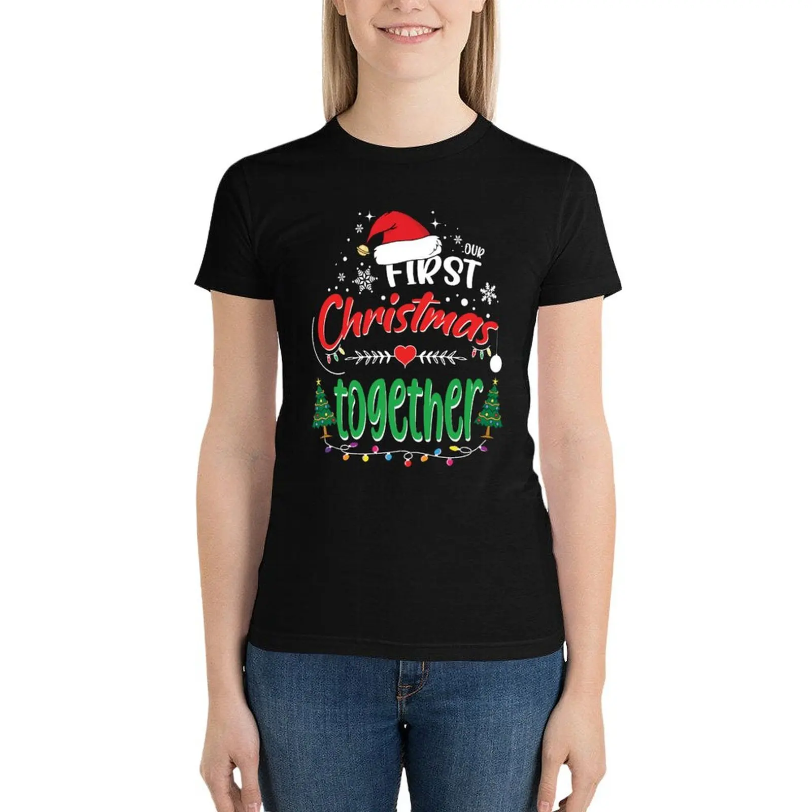 

Our First Christmas Together Funny 1st Christmas Matching Couple Gift Ideas for Newlyweds Mr and Mrs T-Shirt