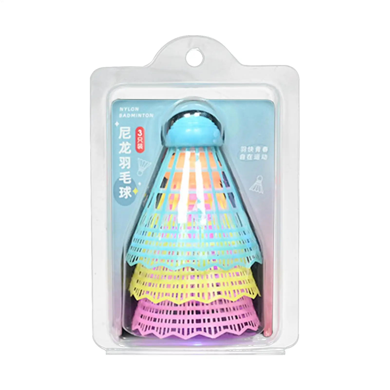 Led Badminton 3-Piece Glow-in-Dark Badminton Equipment Portable Nylon Shuttlecock Game Equipment for Sports Training Tool Kids