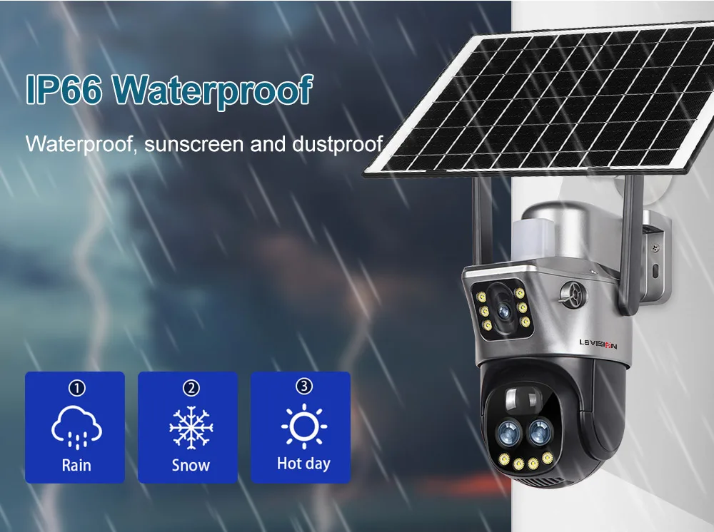 LS VISION V380 Dual Lens WIFI/4G Camera Solar 10X Zoom PIR Human Detection Night Vision Outdoor Security Video Cam 8MP 4K Cctv