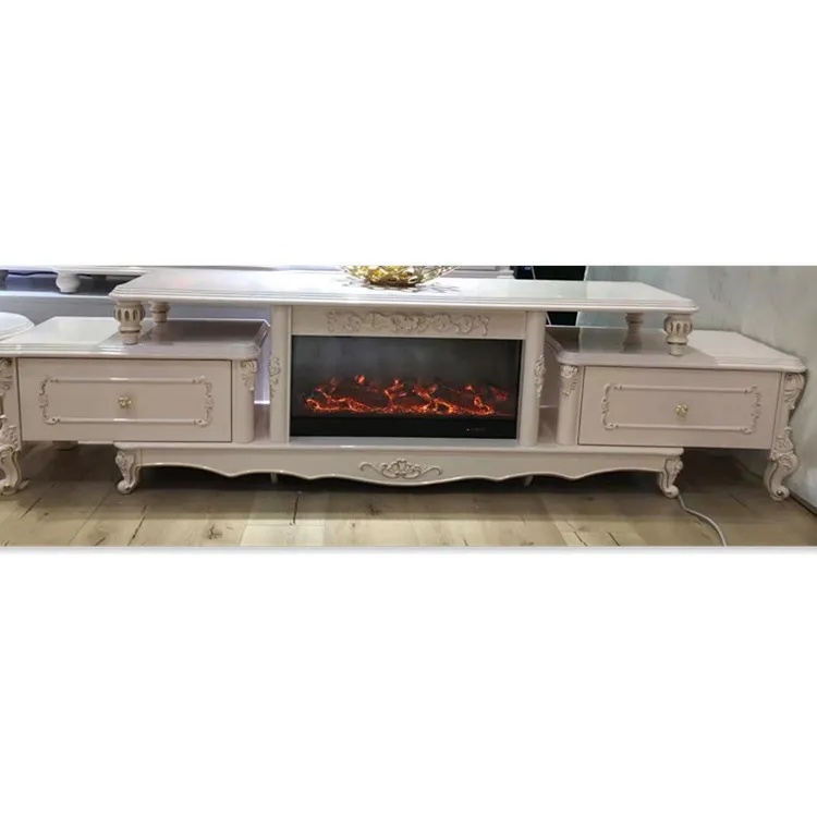 In-stock Foshan factory MDF audio-visual cabinet, modern minimalist electric fireplace TV stand