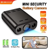 Mini cámara con batería de 5MP para interiores, protección de seguridad para el hogar, WIFI, IP, detección humana, visión nocturna IR, videovigilancia portátil