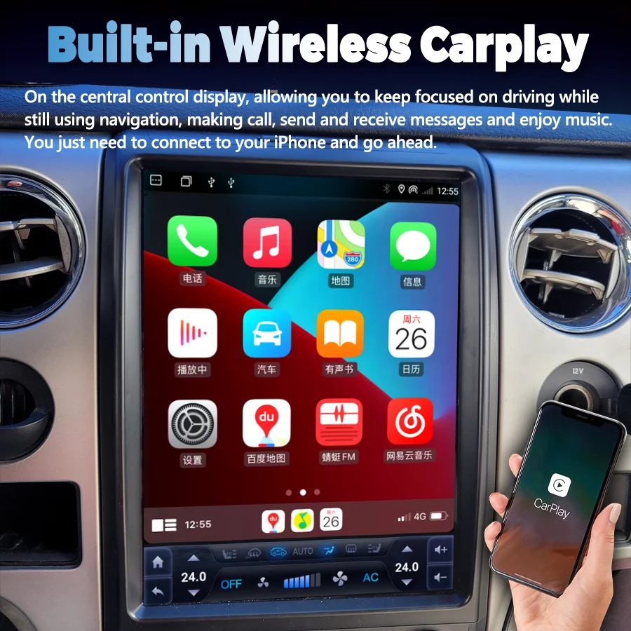 13inch Android Navigation Wireless Carplay For Ford Raptor F150 F 150 F-150 2009-2014 Stereo Autoradio Car GPS Multimedia Player