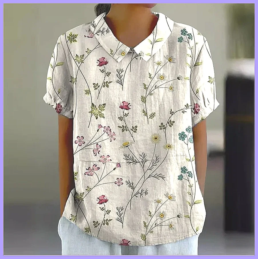 

2025 Summer Women's T-Shirt Dress with Peter Pan Collar, Retro Style Jacket Top New Listing