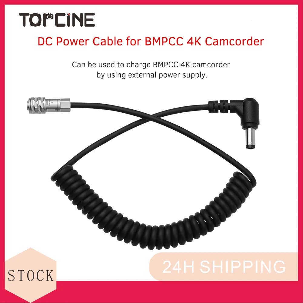 

Topcine Blackmagic Pocket Cinema Camera 4K (BMPCC 4K) Camcorder Locking DC 5.5X2.5mm Power Cable Wire Accessories