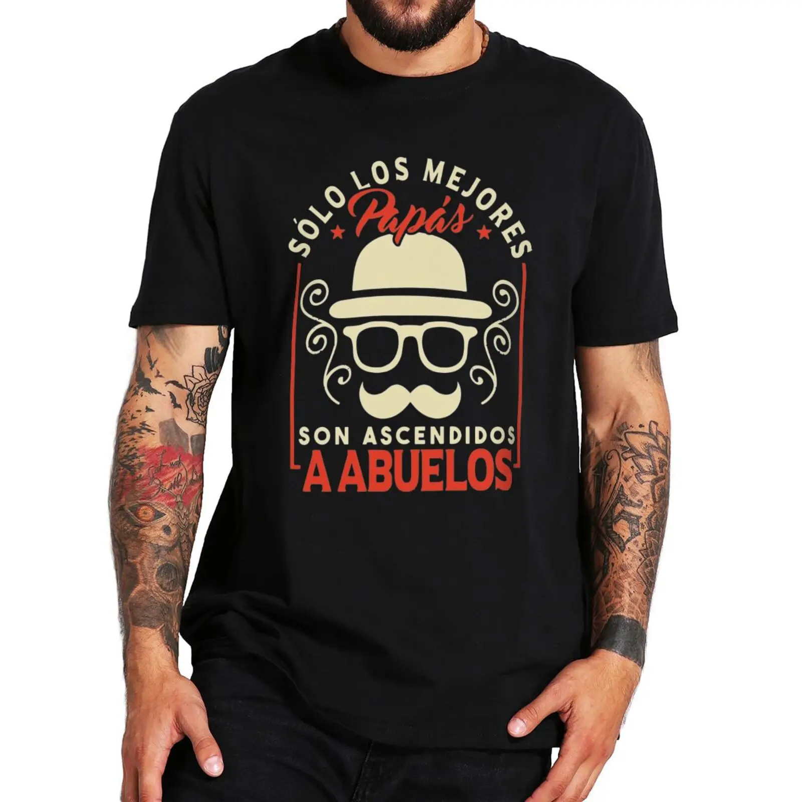 Retro Promoted To Grandparents T Shirt Spanish Papa Grandpa Gift T-shirts For Men Women 100% Cotton Unisex Tops EU Size