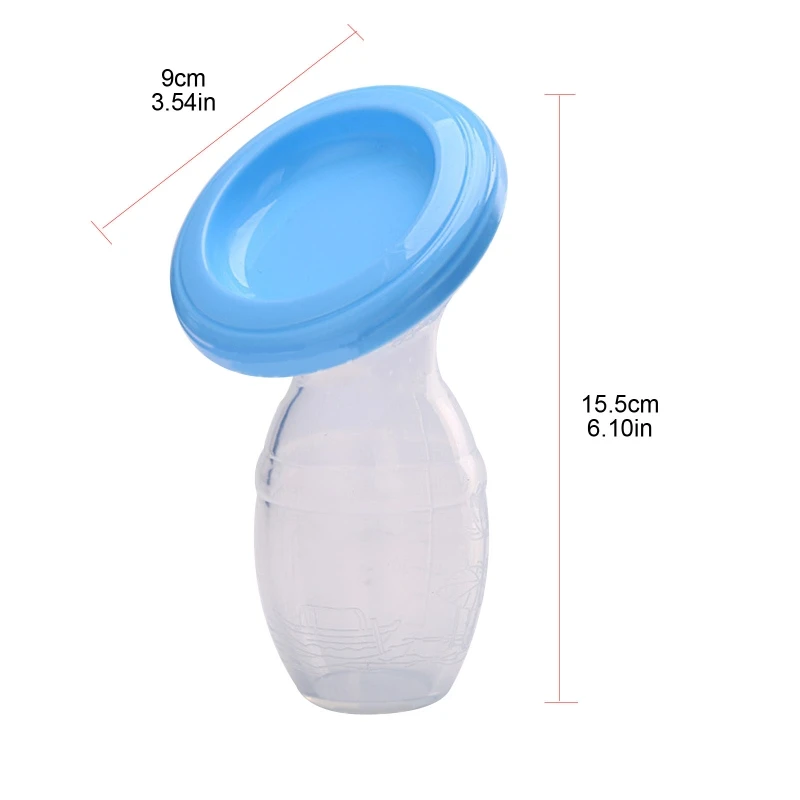 Manual Breast Silicone Anti Spills Breastpump Breastmilk Collector Cup for Newborn Baby Girls Boys Breastfeeding