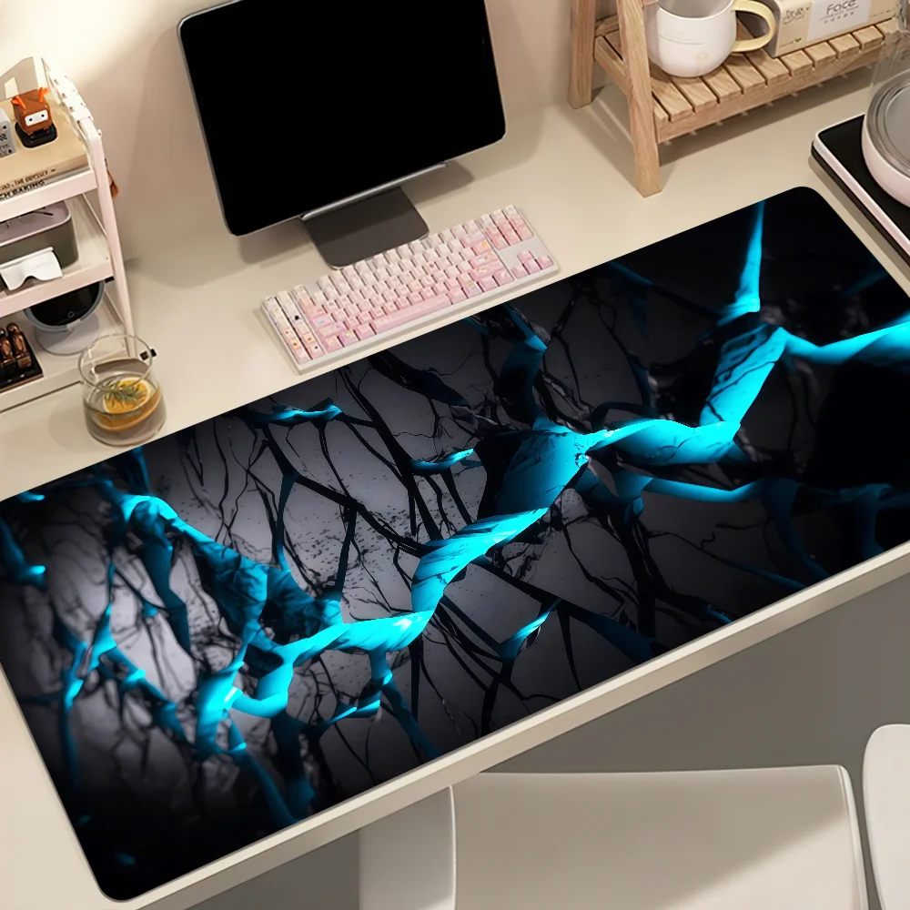 Geometric Blue Gradient Honeycomb Mouse Pad Large Non-slip Lockedge Desktop Computer Desk Mat Keyboard MousePad Office Student