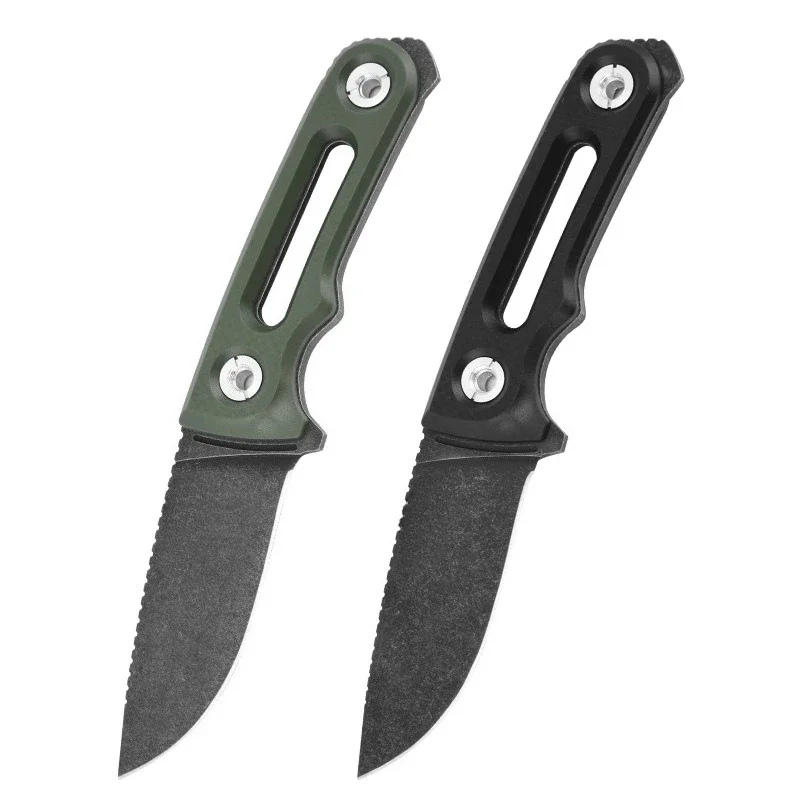 سكين مستقيم للبقاء على قيد الحياة البري EDC سكين حبل قطع للدفاع عن النفس في الهواء الطلق مقبض نايلون عارضة متكاملة سكين مستقيم صغير #5