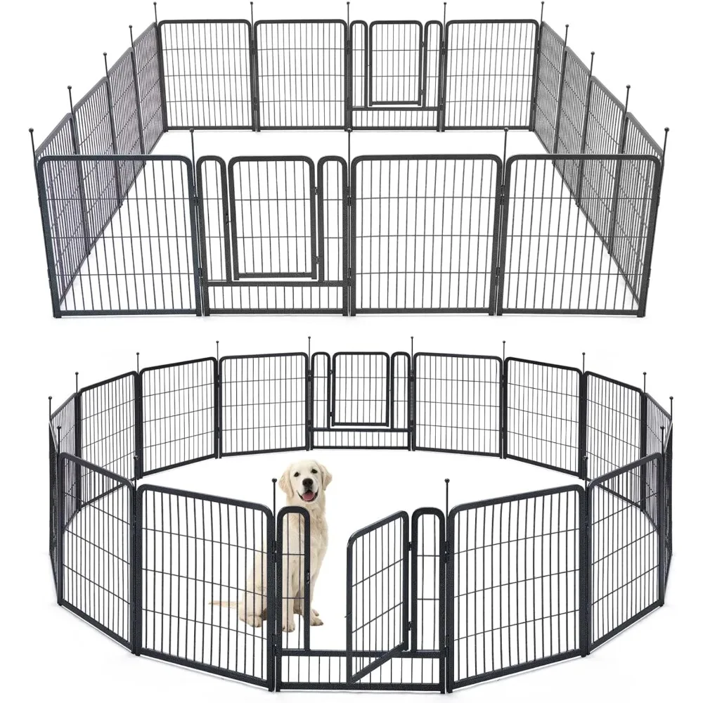 

Dog Playpens 8/16 Panels Dog Pen Outdoor Dog Fence Exercise Pen 40 inch Height Pet Play Yard Gate with Doors