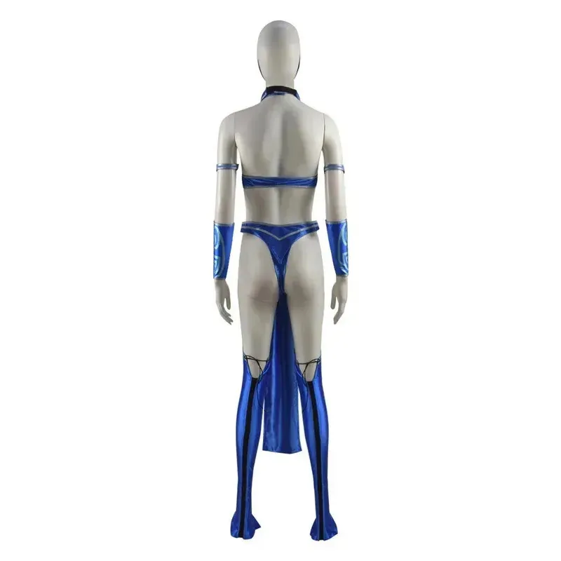 أزياء هاني 2025 مورتال كيتانا التأثيرية أزياء زرقاء للنساء البالغات والبنات زي نينجا بدلة كرنفال الهالوين ☆ ★ ww fy1؛