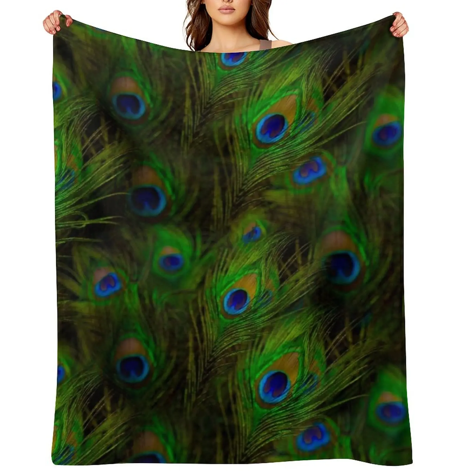

Peacock Feather Plummage Throw Blanket wednesday Personalized Gift Baby funny gift Blankets