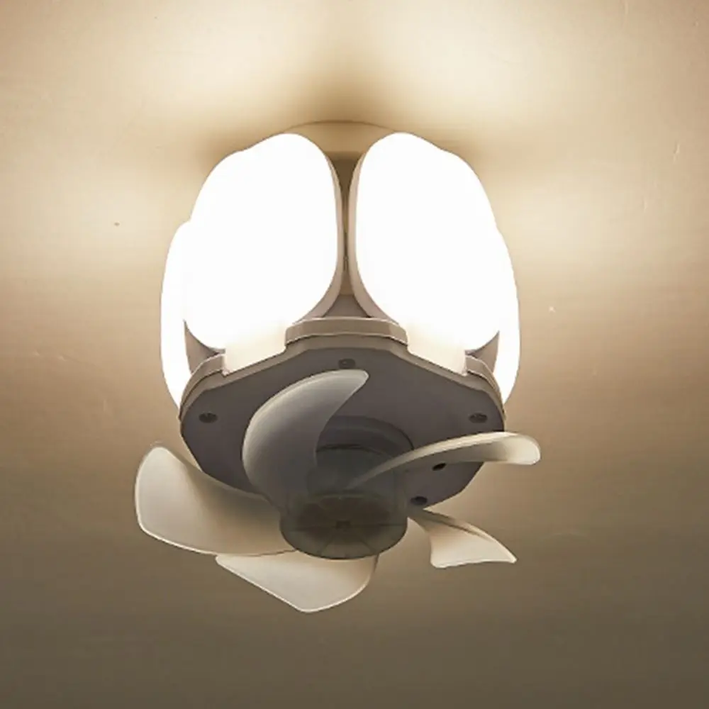 

2 in 1 Ceiling Lamp Speed Adjustable Remote Control Hanging Fan with LED Light Universal Energy Saving Electric Cordless Fan