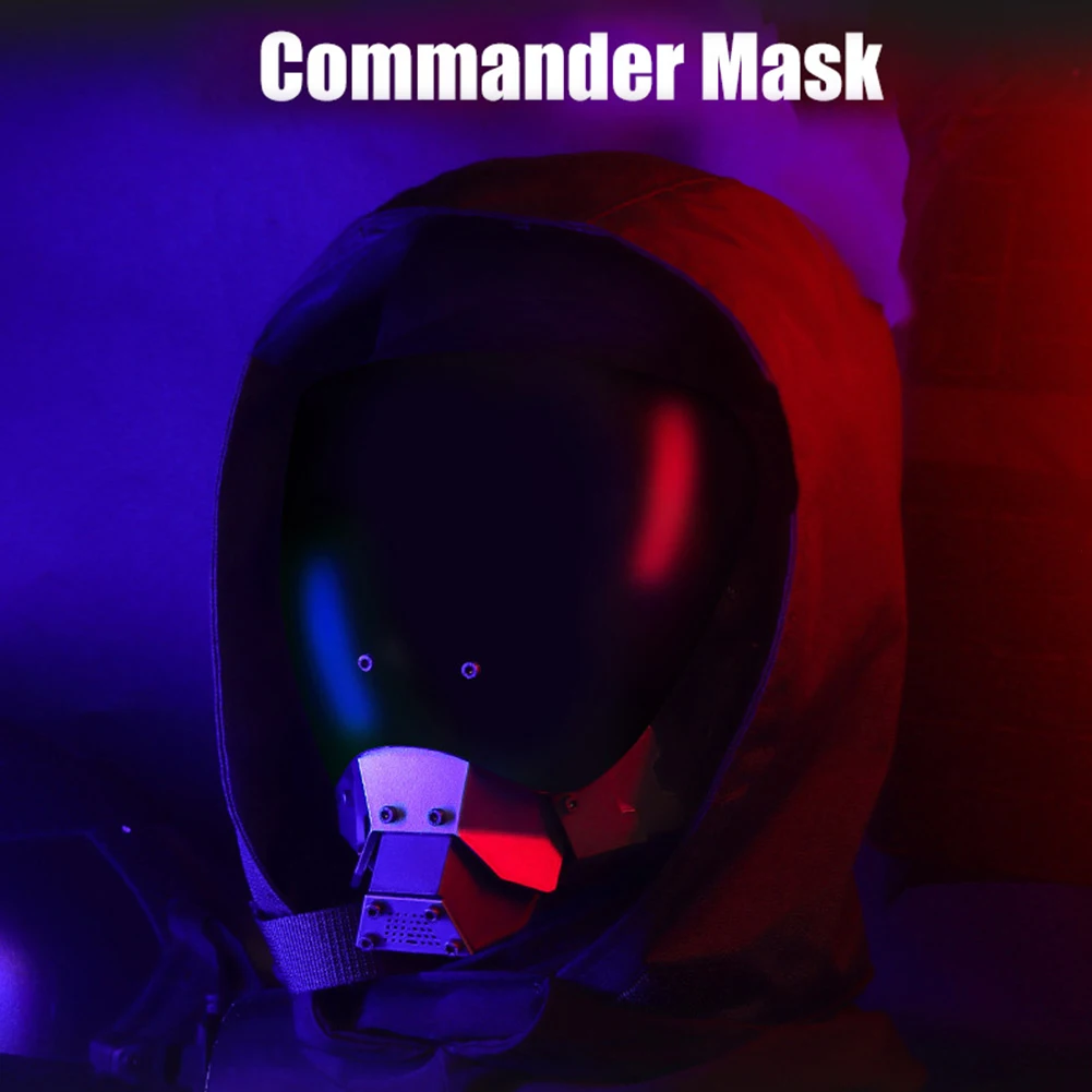 Cyberpunk Cosplay Mask Breathable Airsoft Paintball CS Wargame Sports Mask Removable Double Sided Anti-fog Lens Protective Gear