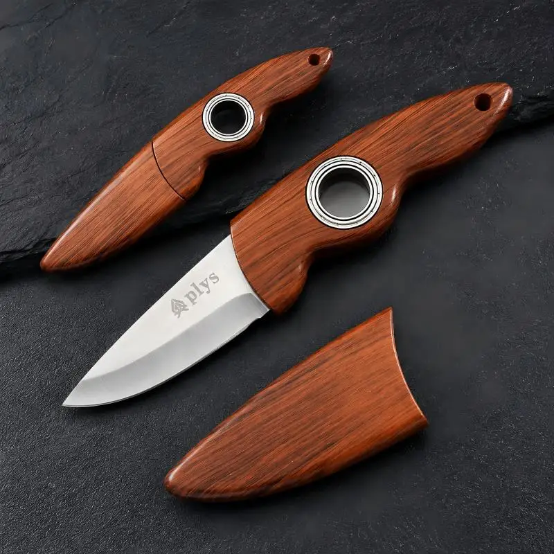 Stainless Steel Mini Knife Multi Functional Pocket Knife Bearing 360 Degree Rotating Protective Knife Portable Outdoor Knife