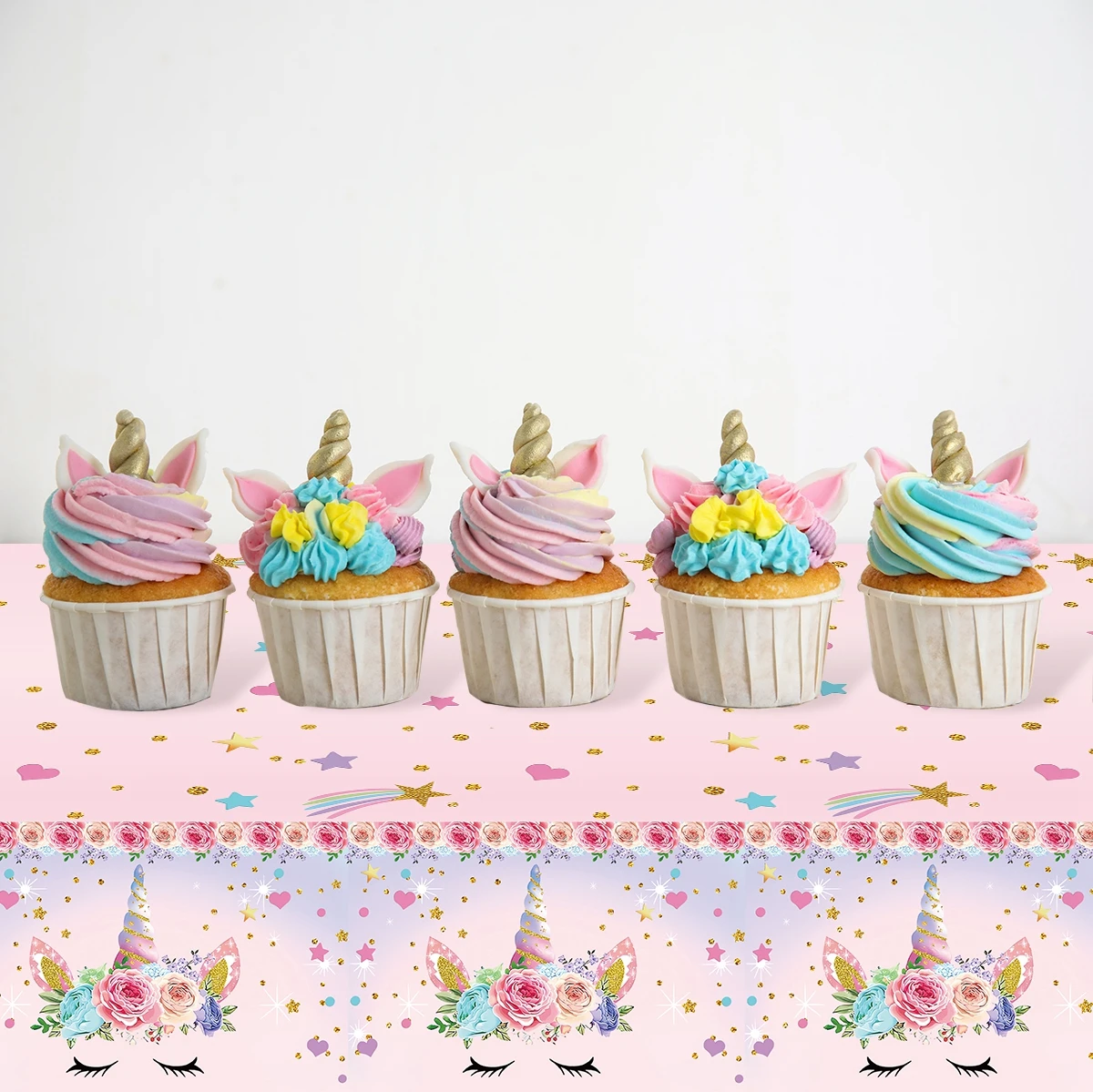 1pc 220x130cm Unicorn Disposable Tablecloth for Kids Birthday Party Decoration Unicorn Theme Party Decor Supplies Baby Shower image 2