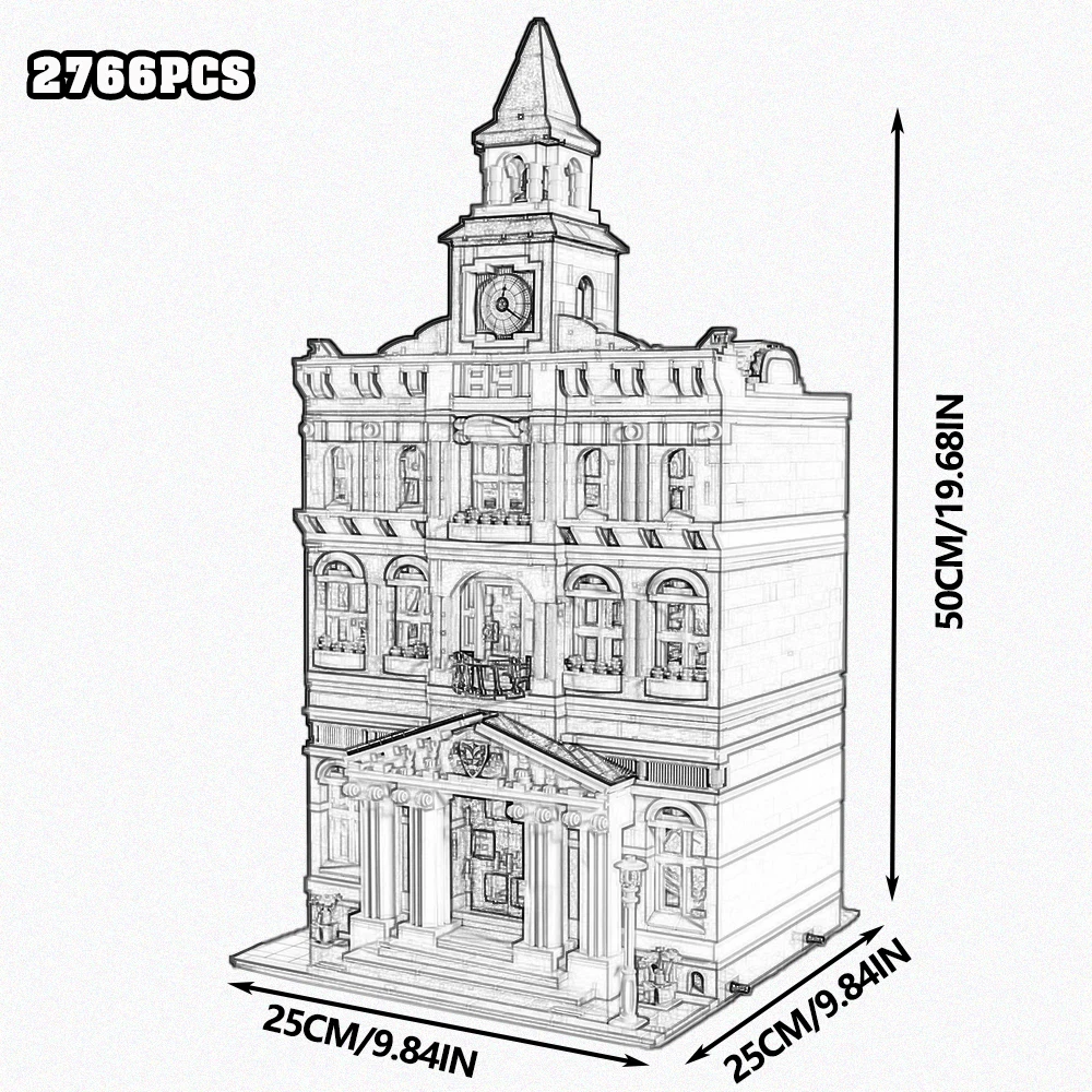 Creative Expert Bricks Bank Cafe Corner MOC Street View City Model House Pet Shop Town Hall Downtown Diner Bouwstenen Speelgoed
