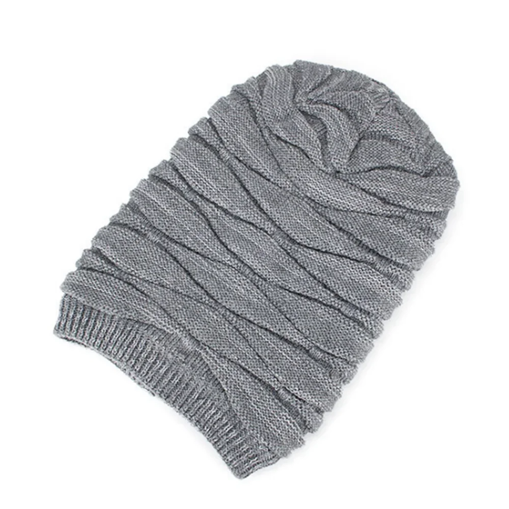 Tide Knitted Woolen Hat Winter Plus Velvet Warm Diamond-shaped Hedging Men\'s Outdoor Cap