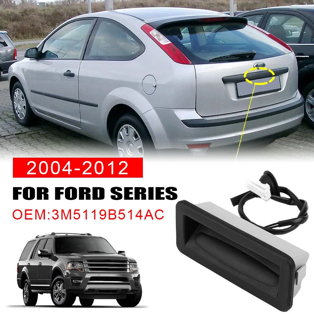 Tailgate Boot Release Switch Controller for Ford Focus MK2 2004-2012 C-Max MK1 2003-2006 with Wiring Harness Handle Lid Button