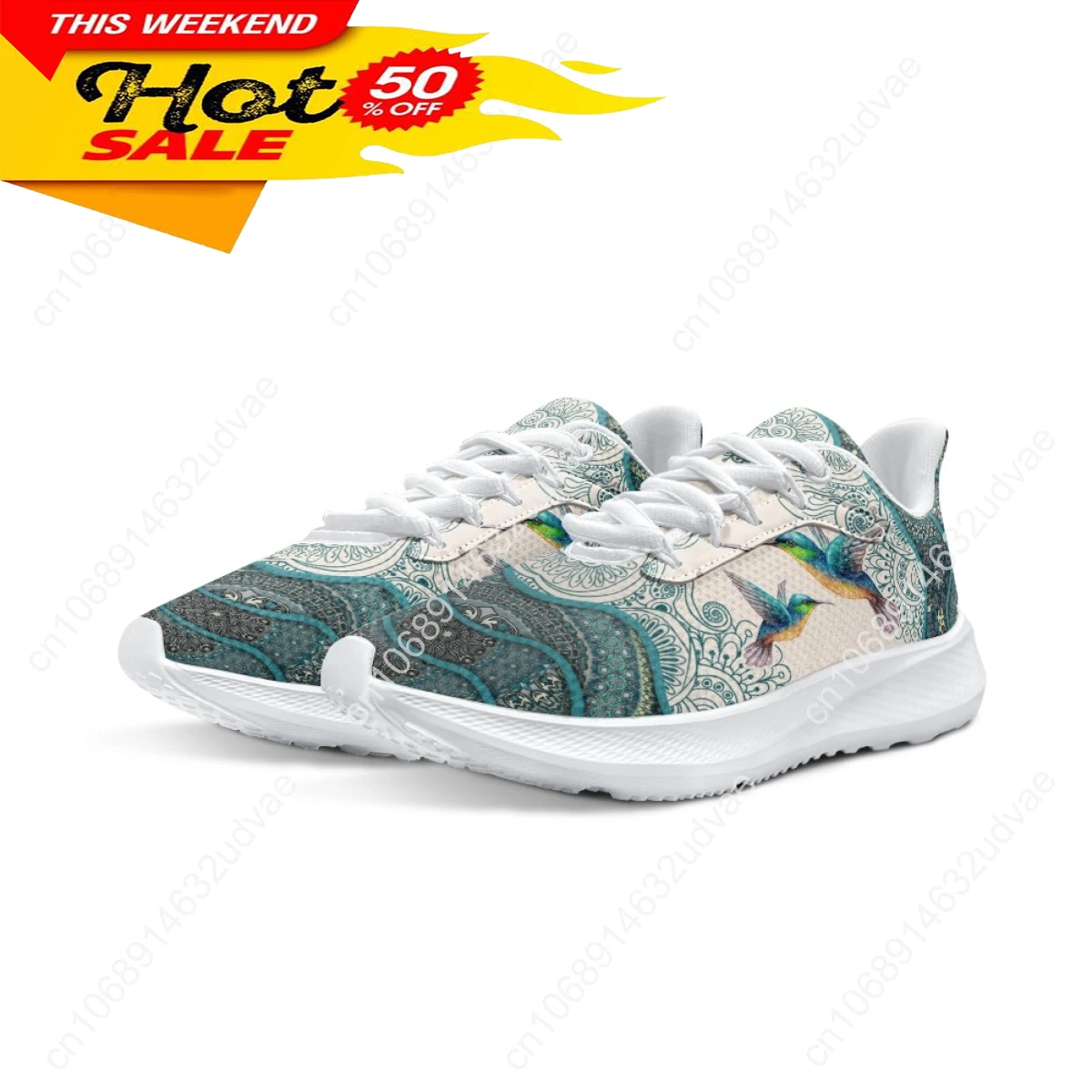 Zapatillas de correr con colibrí para mujer, zapatos ligeros de plataforma para exteriores, Tenis deportivos cómodos, estilo bohemio, 2023