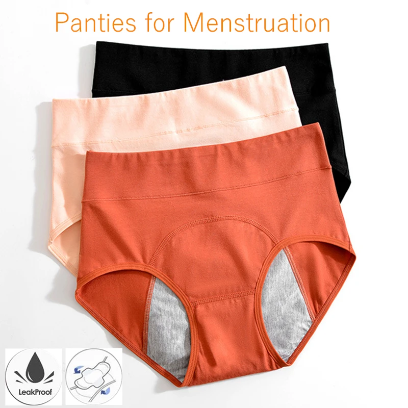 Panties for Menstruation Cotton Menstrual Panties High Waist Period Underwear Culotte Menstruelle Leak Proof Bragas Menstruales