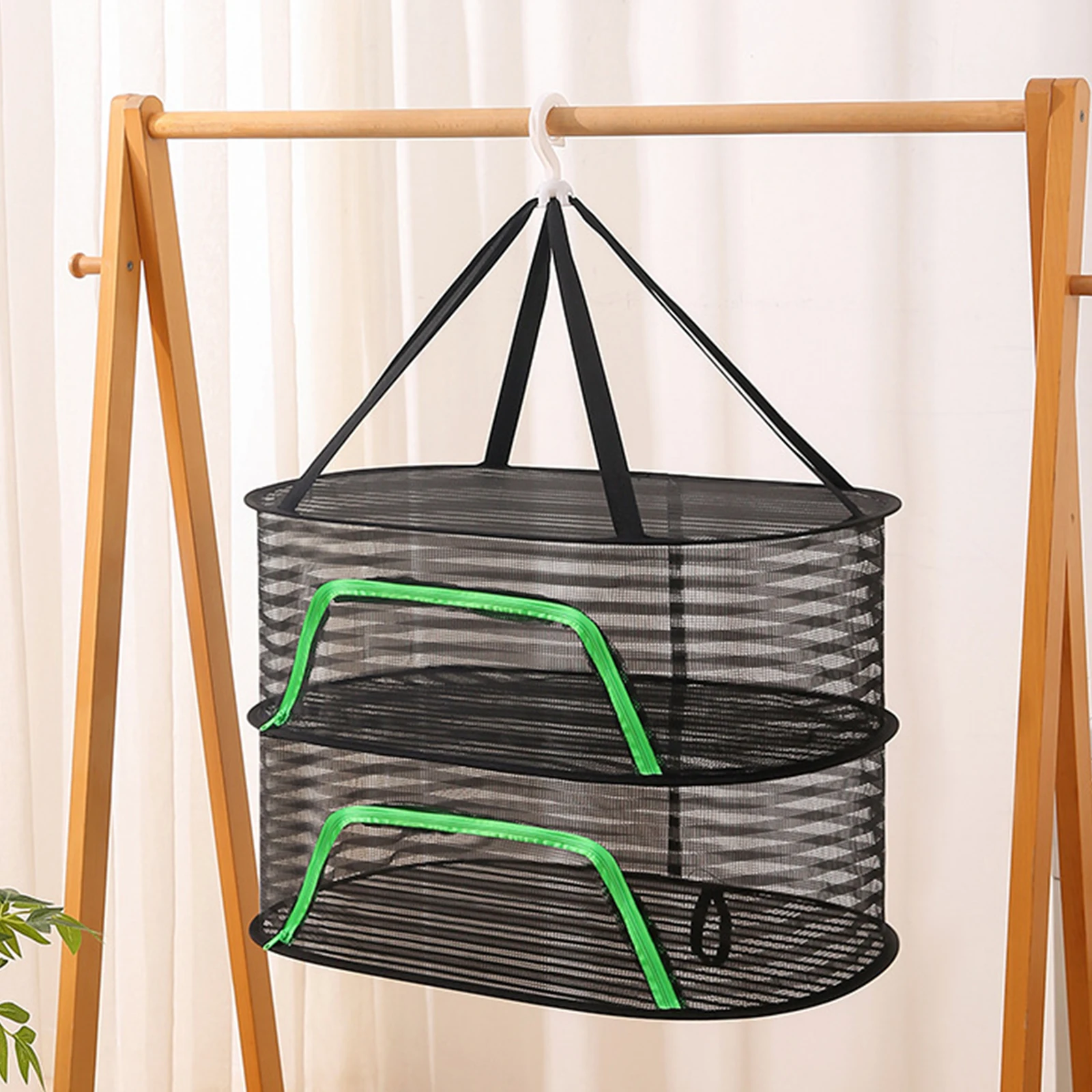 Home Drying Net Fish Drying Racks Space Saving with 360 Degree Rotating Hook Multipurpose for Vegetables Dish Meat Dry Basket