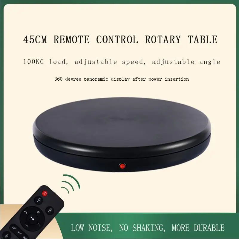 45cm Intelligent Electric Rotating Turntable 100KG Load Remote Control Exhibition Table 360°Mute Photographic Display Stand