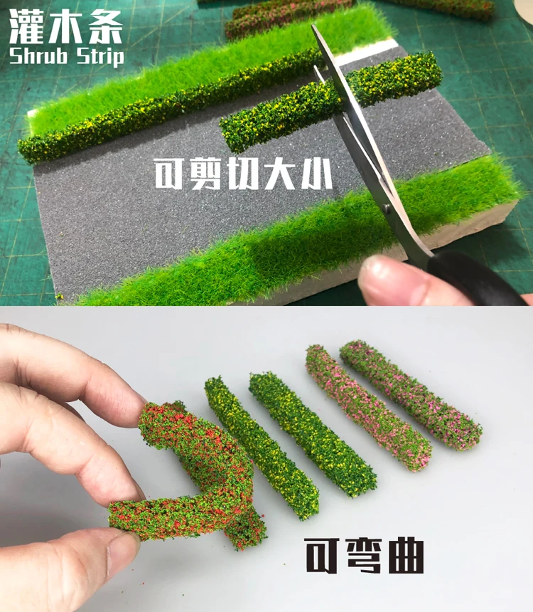 Länge 10 cm Strauch Streifen Gras Diy Sand Tisch Miniatur Modell Kits Für Die Herstellung Von Outdoor Zaun Materialien von Diorama 3 teile/los – Detail 6