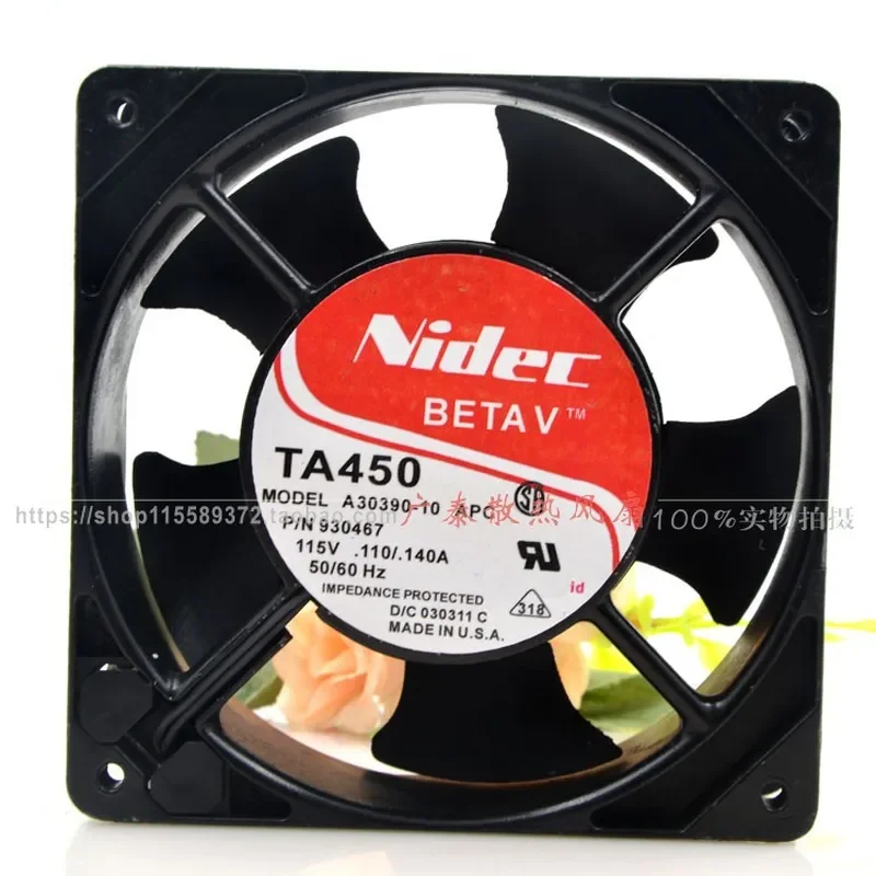 for NIDEC A30390-10 115V 12CM 12038 Metal Frame Cabinet Cooling Fan Original