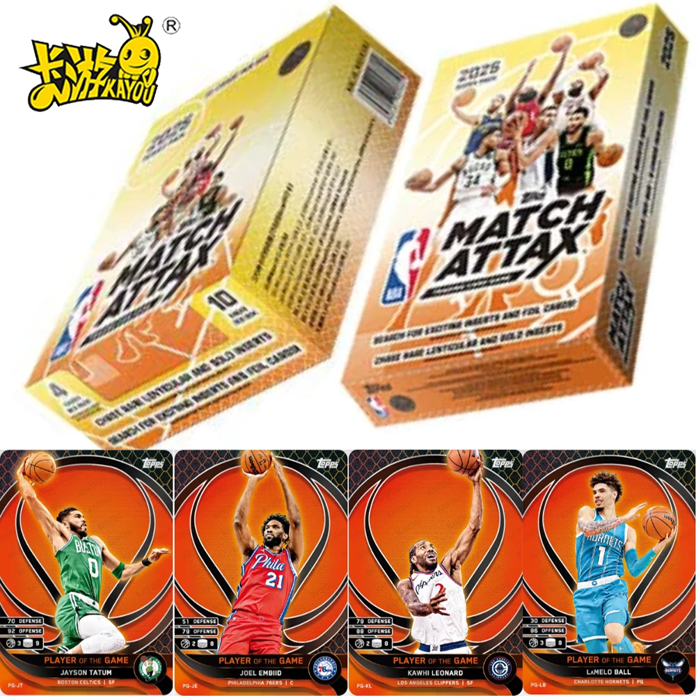 

KAYOU NBA 2025 сезонный стартовый пакет с наддувом MATCH ATTAX баскетбольные игровые карты Power-Up коллекционный набор горячий подарок идея для детей