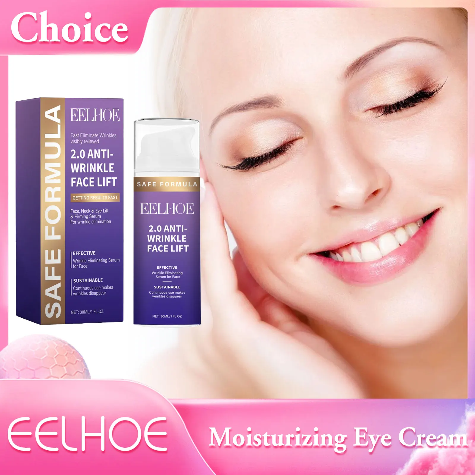 

EELHOE Nicotinamide Eye Cream Dark Circles Eye Bags Remover Moisturizing Smoothing Instant Firming Skin Cream Eyes Care Products