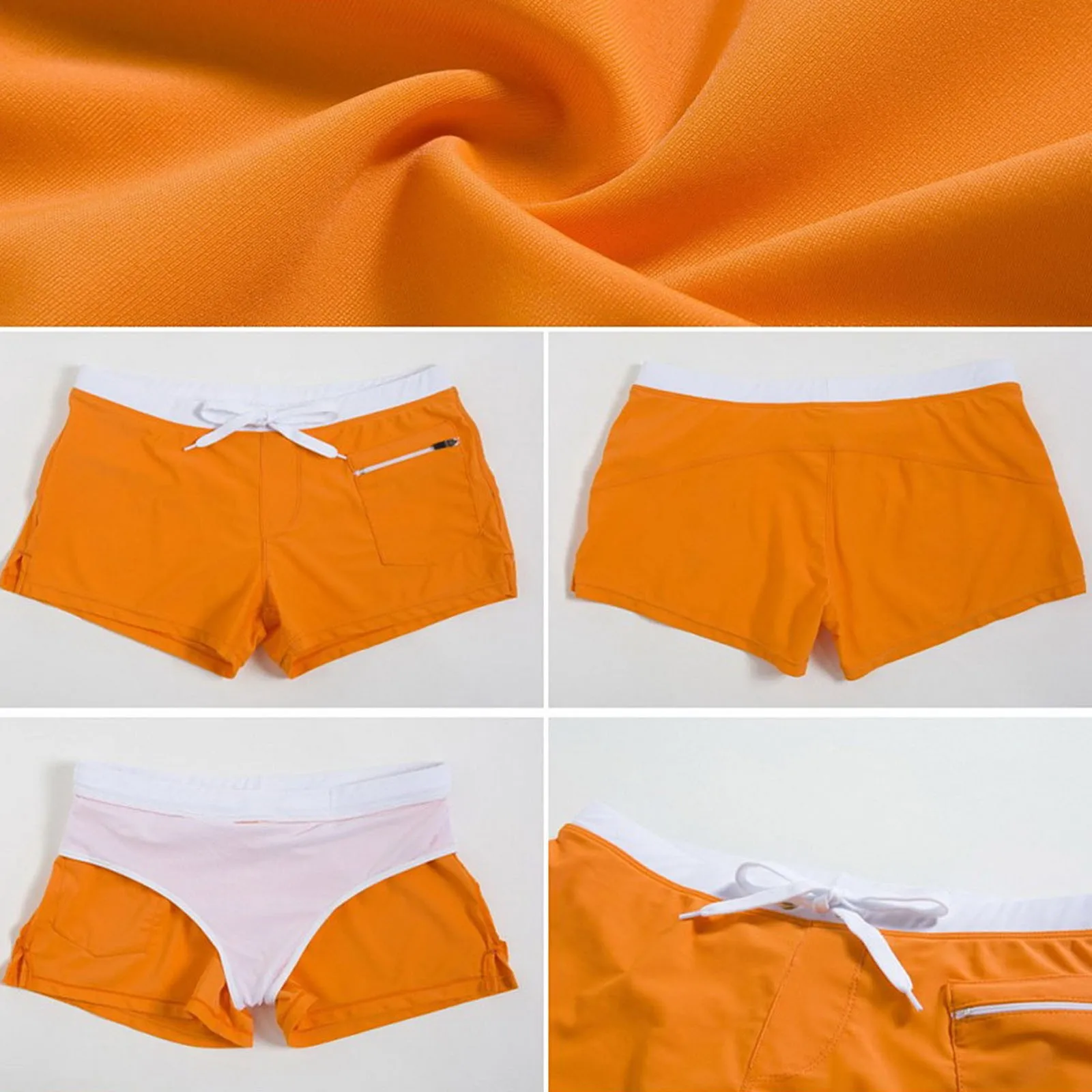 Herren-Badeshorts, Badehose, Kordelzug, Netzfutter, elastische Taille, atmungsaktiv, schnell trocknend, Boardshorts für Strand, Pool, Sommer, männlich – Detail 7