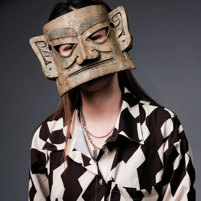 

Mask Men's and Women's Full Face Cartoon Retro Style National Style Sexy Adult High-End Suitable for Party Secret Room Props 1Pc