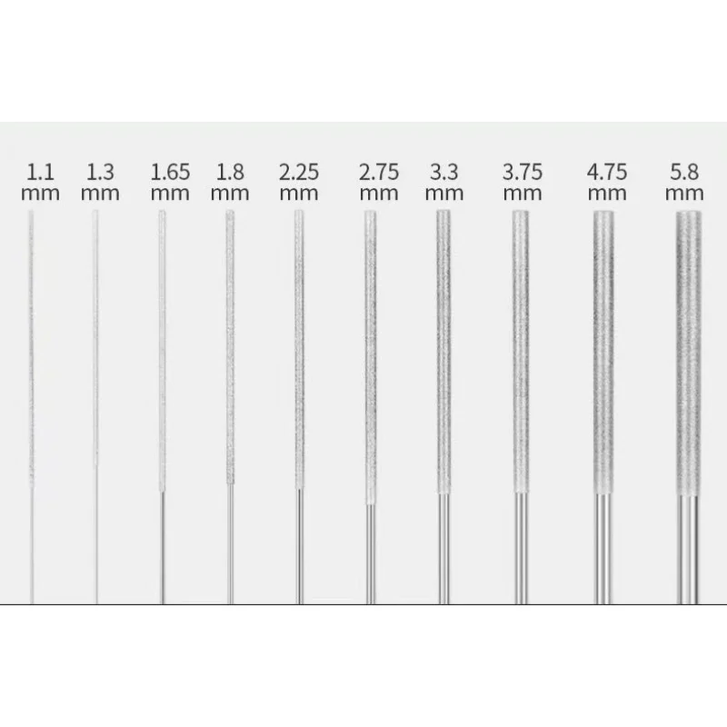 Overall cylindrical shape high grade warding diamond files0.8-5.5mm handheld diamond file steel/glass/stone/wood hole grinding